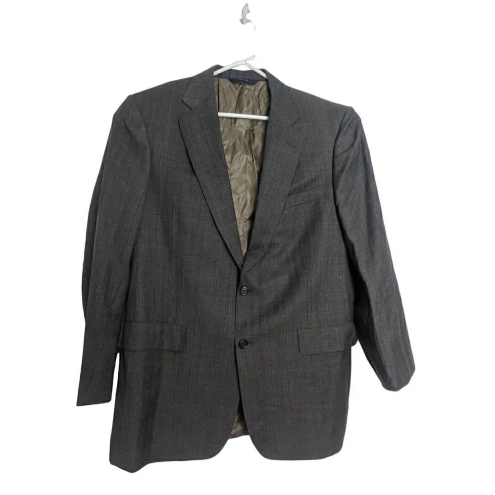 Brooks Brothers Wool Men's Grey Sport Jacket Blazer 2 Button Made in USA 44 LONG